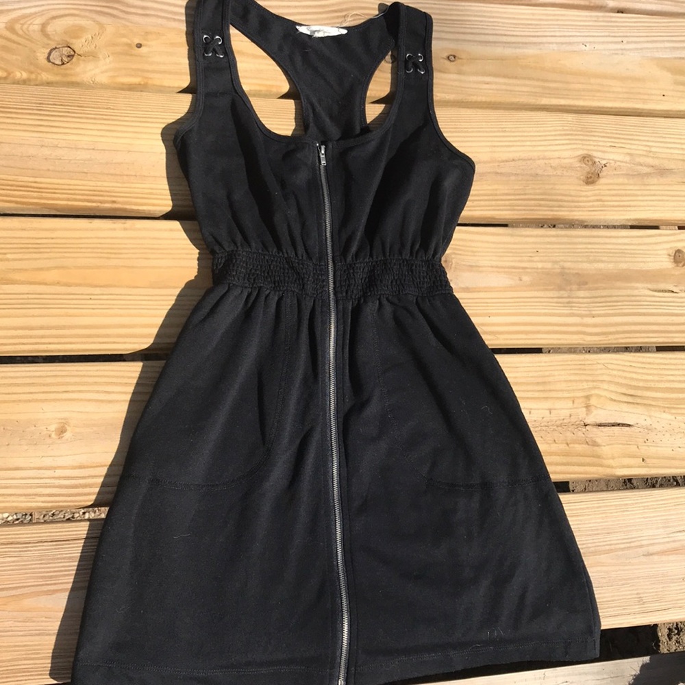 Forever21 black mini dress with zipper and pockets